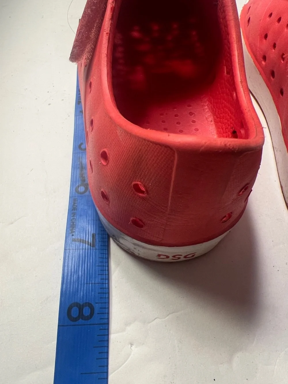 DSG Kids Red Slip-On Water Shoes with White Toe Caps